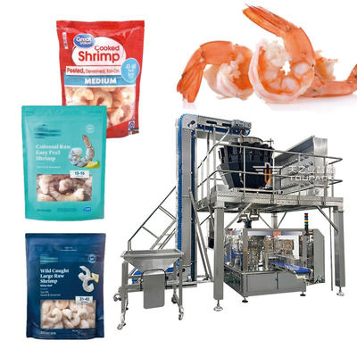 Prefabricato automatico sacchetto con confezione di sacchetti confezionati macchine di imballaggio gamberi surgelati bastoncini di pollo Nugget imballaggio macchina