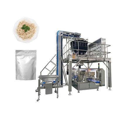 Macchina per imballaggio di piatti di carne fresca Multihead Pesante Squalo Gamberetti Clam Abalone Zipper Bag Macchina per imballaggio automatico