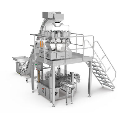 Pesatrice automatica a scatti ad alta velocità e riempitrice di lattine di plastica per snack di carne secca di pollo, manzo, maiale