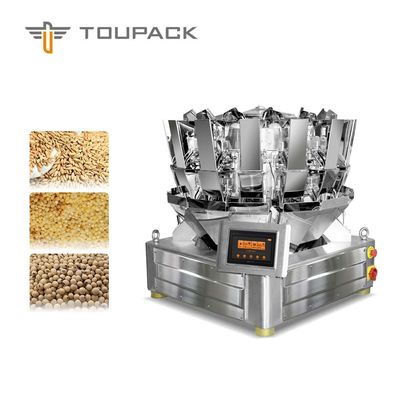 Cereale capo del pesatore del compatto PLC/MCU 10 Multihead, cereale e pasta della flessione del cereale, Candy, seme, dado, macchina imballatrice del biscotto